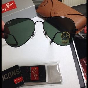 Ray-Ban 3026 L2821 Aviator, 62-mm, Black Large